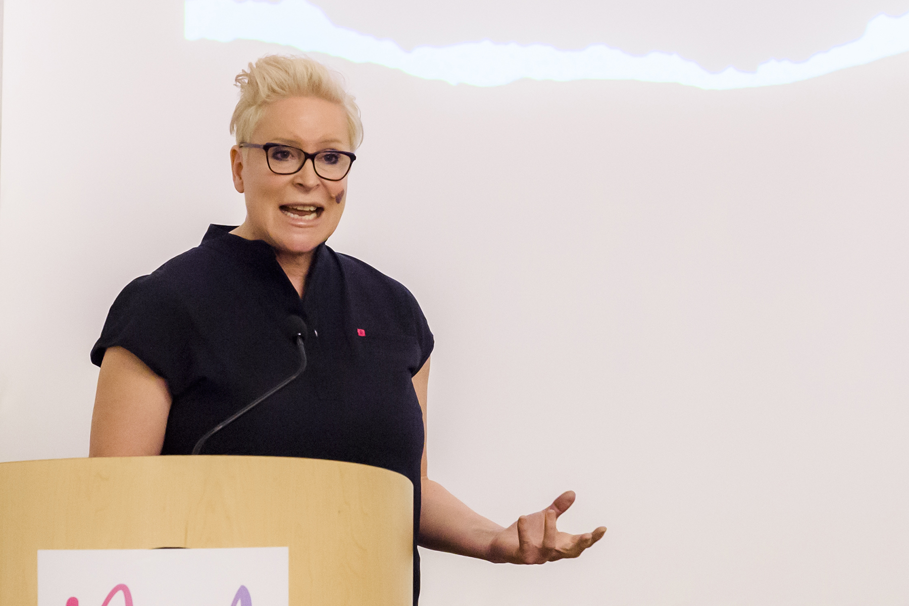 Image of Pirsoka Cavell speaking at an event